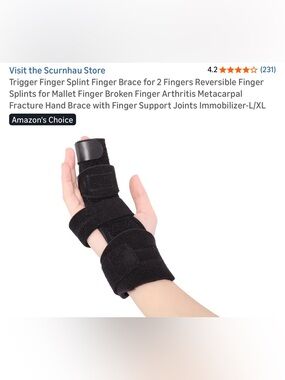 Scurnhau trigger finger splint. Black size L/XL